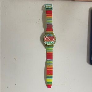 Swatch Multicolor Striped Watch